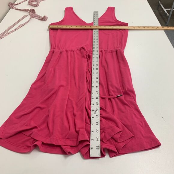 Sweaty Betty Tank Dress Women XS Pink Take It Easy Drop Waist Stretch Tie V Neck - Picture 8 of 16